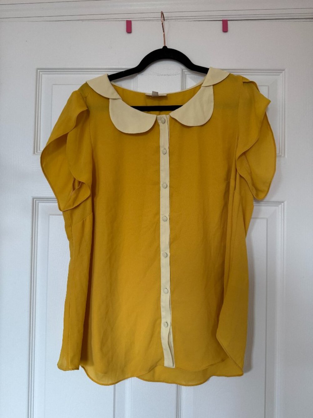ModCloth The Teacher's Petal Top Yellow Size 1X